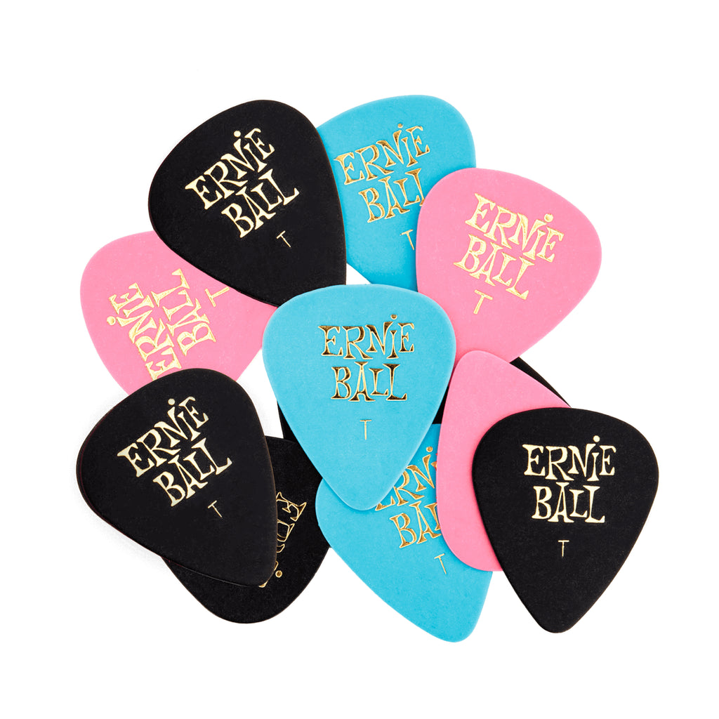 Ernie Ball Thin Assorted Color Cellulose Picks, bag of 12