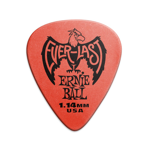 Ernie Ball 1.14mm Red Everlast Picks 12-pack