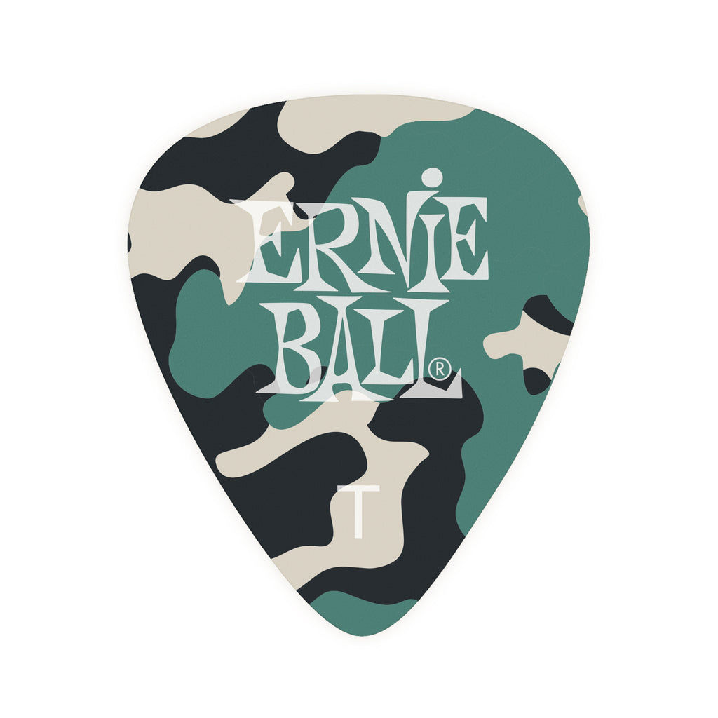 Ernie Ball Camouflage Cellulose Picks Thin 12-pack