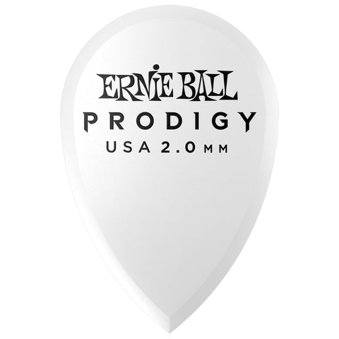 Ernie Ball 2.0mm White Teardrop Prodigy Picks 6-pack