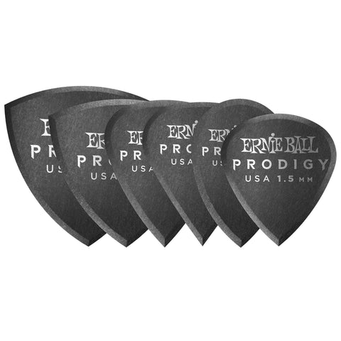 Ernie Ball 1.5mm Black Multipack Prodigy Picks 6-pack