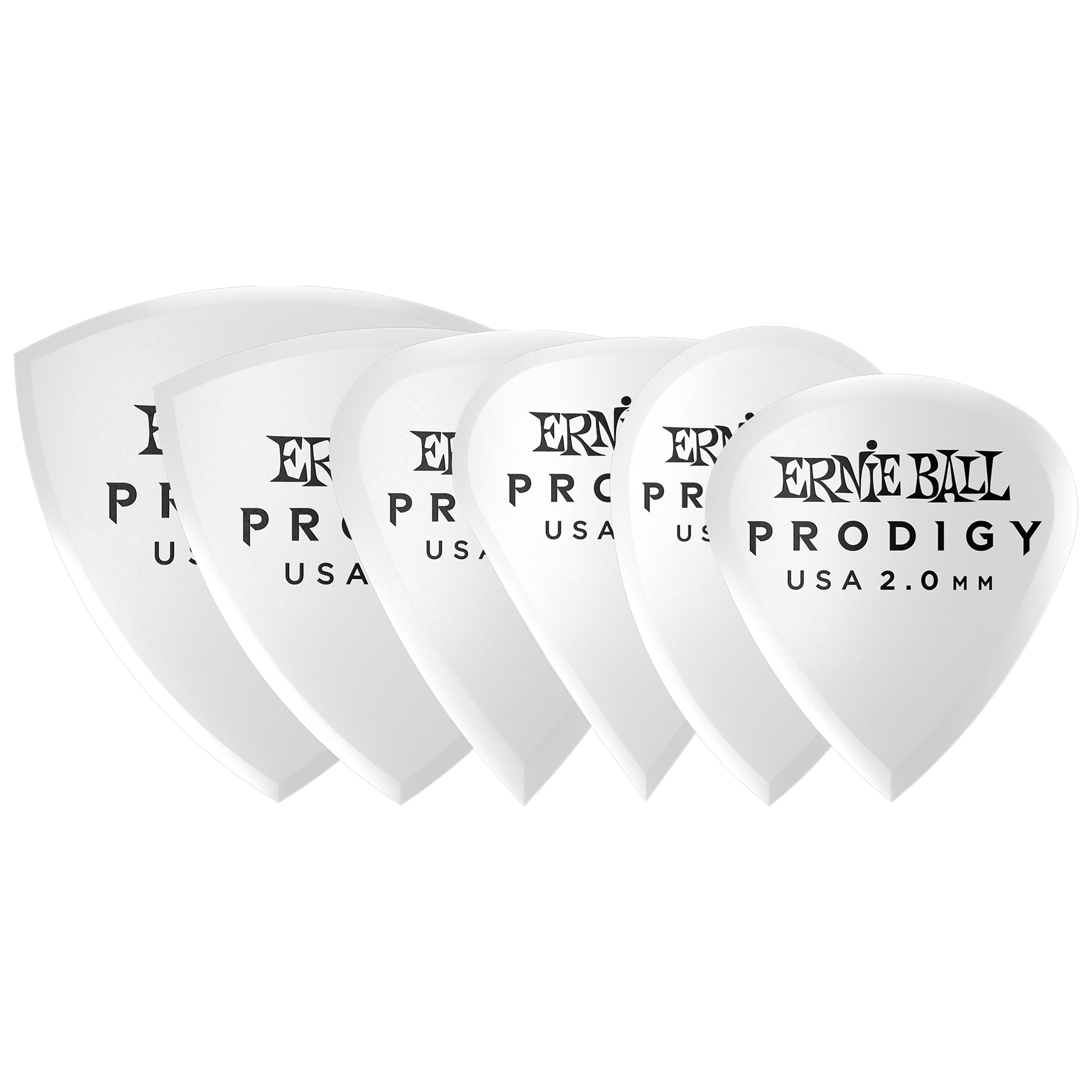 Ernie Ball 2.0mm White Multipack Prodigy Picks 6-pack  