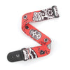 D'Addario 2" Woven Guitar Straps, Sugar Skulls - Red