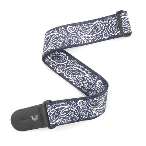 D'Addario 2" Woven Guitar Strap, Paisley - Blue