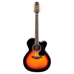 Takamine P6JC-12 12 String Jumbo Cutaway Acoustic Electric Guitar w Case, Brown