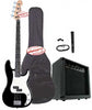 Electric Bass Guitar Pack with 20 Watts Amplifier, Gig Bag, Strap, and Cable, Black