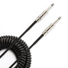 D'Addario Custom Series Coiled Instrument Cable, Black, 30 Feet