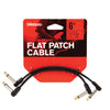 D'Addario Flat Patch Cable, 6in Offset Right Angle, Twin Pack