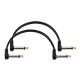 D'Addario Flat Patch Cable, 6in Offset Right Angle, Twin Pack