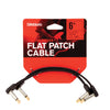D'Addario Flat Patch Cable, 6in Right Angle, Twin Pack