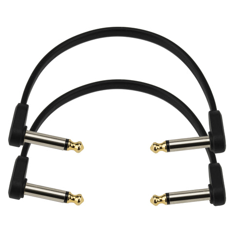 D'Addario Flat Patch Cable, 6in Right Angle, Twin Pack