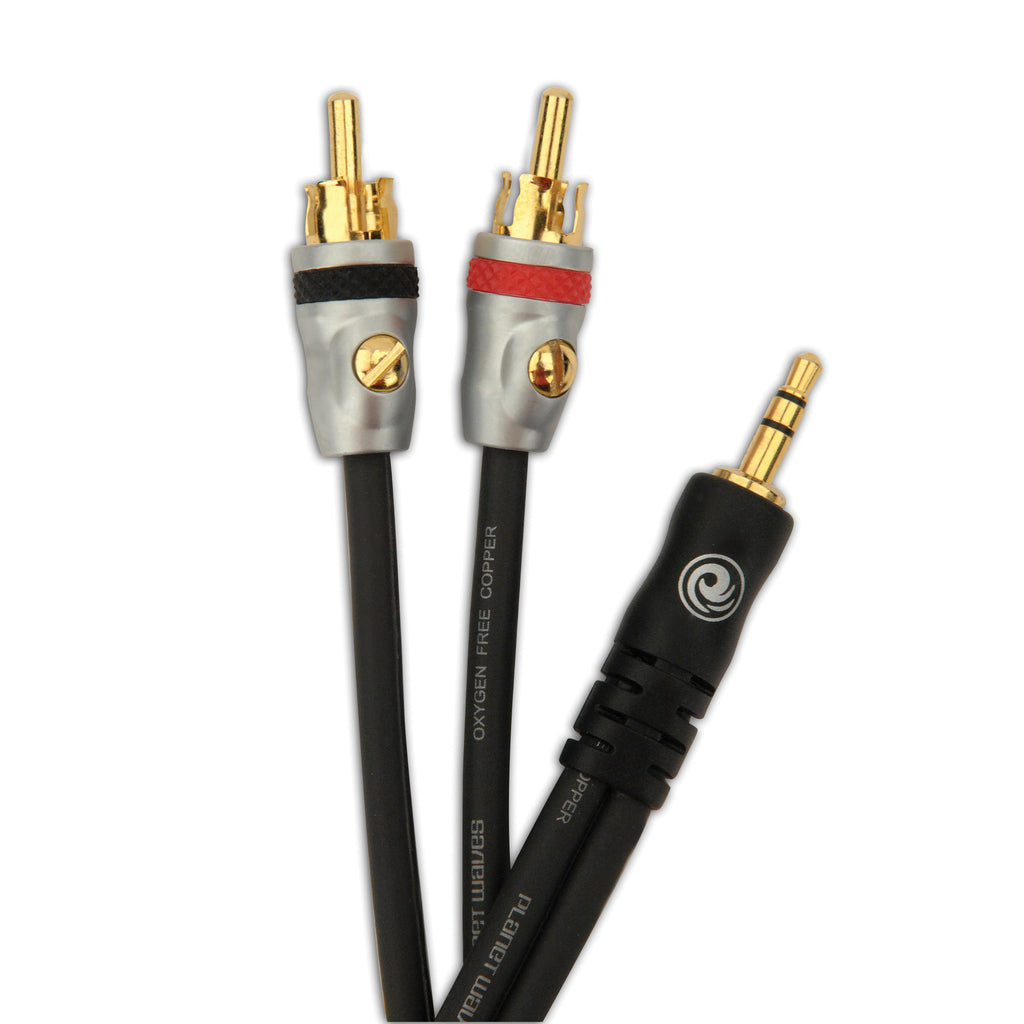 Planet Waves Dual RCA to Stereo Mini Cable, 5 feet