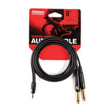 D'Addario Custom Series 1/8” to Dual 1/4” Audio 6 ft Cables