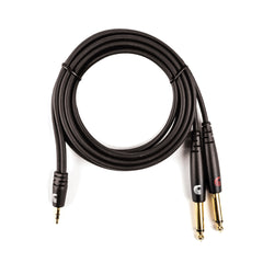 D'Addario Custom Series 1/8” to Dual 1/4” Audio 6 ft Cables