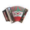 Rossetti Azteca 3112 31 Button 12 Bass Accordion FBE, Red/White/Green