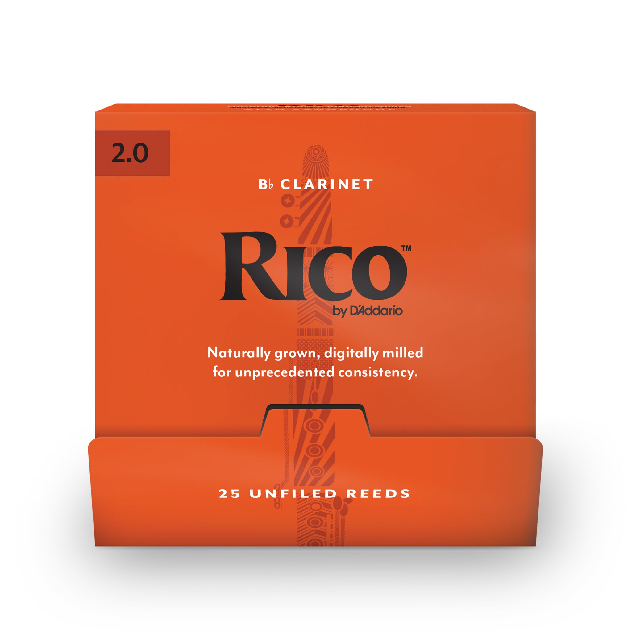Rico by D'Addario Bb Clarinet Reeds Size 2.0, 25-Count Single Reeds