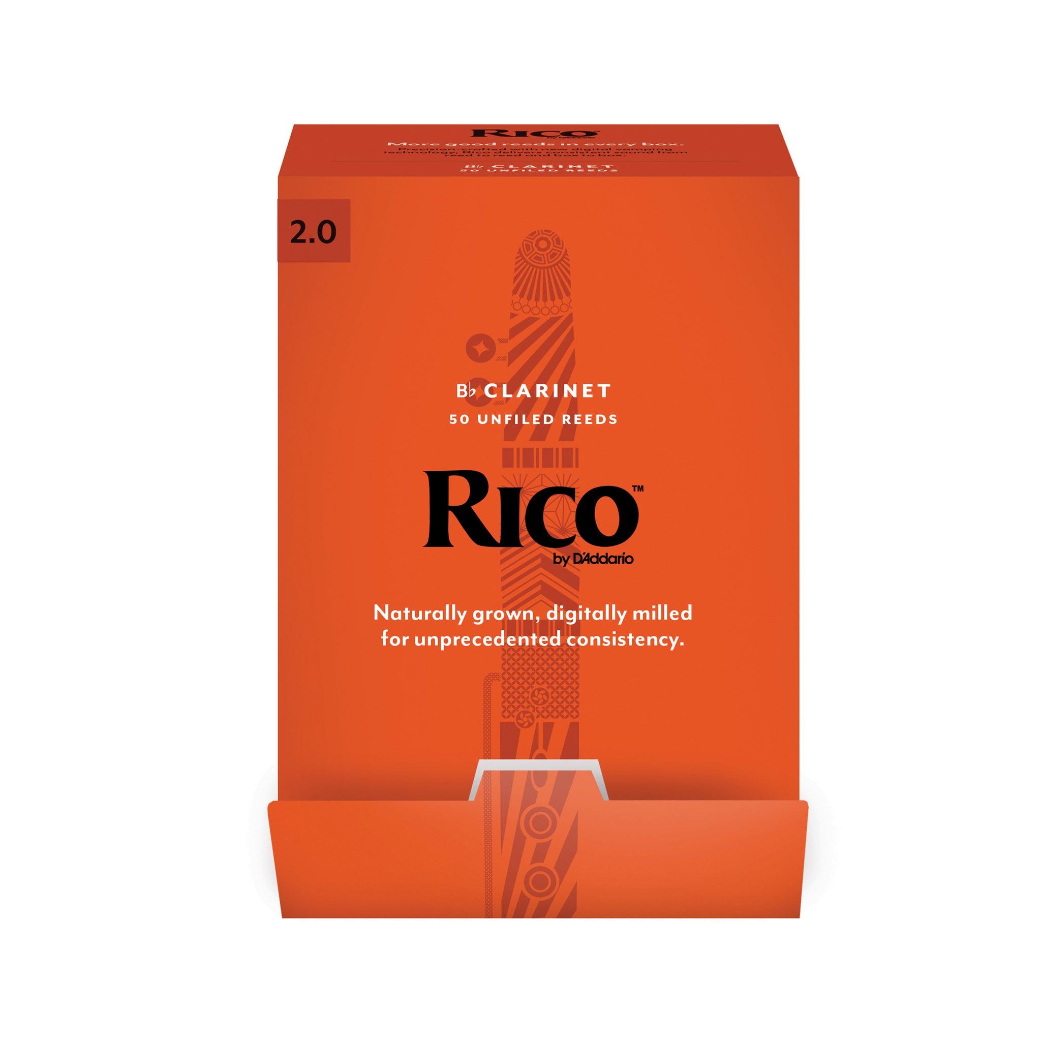 Rico by D'Addario Bb Clarinet Reeds, Strength 2, 50-pack
