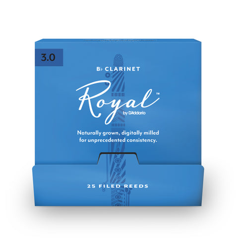 Royal by D'Addario Bb Clarinet Reeds Size 3.0, 25-Count Single Reeds