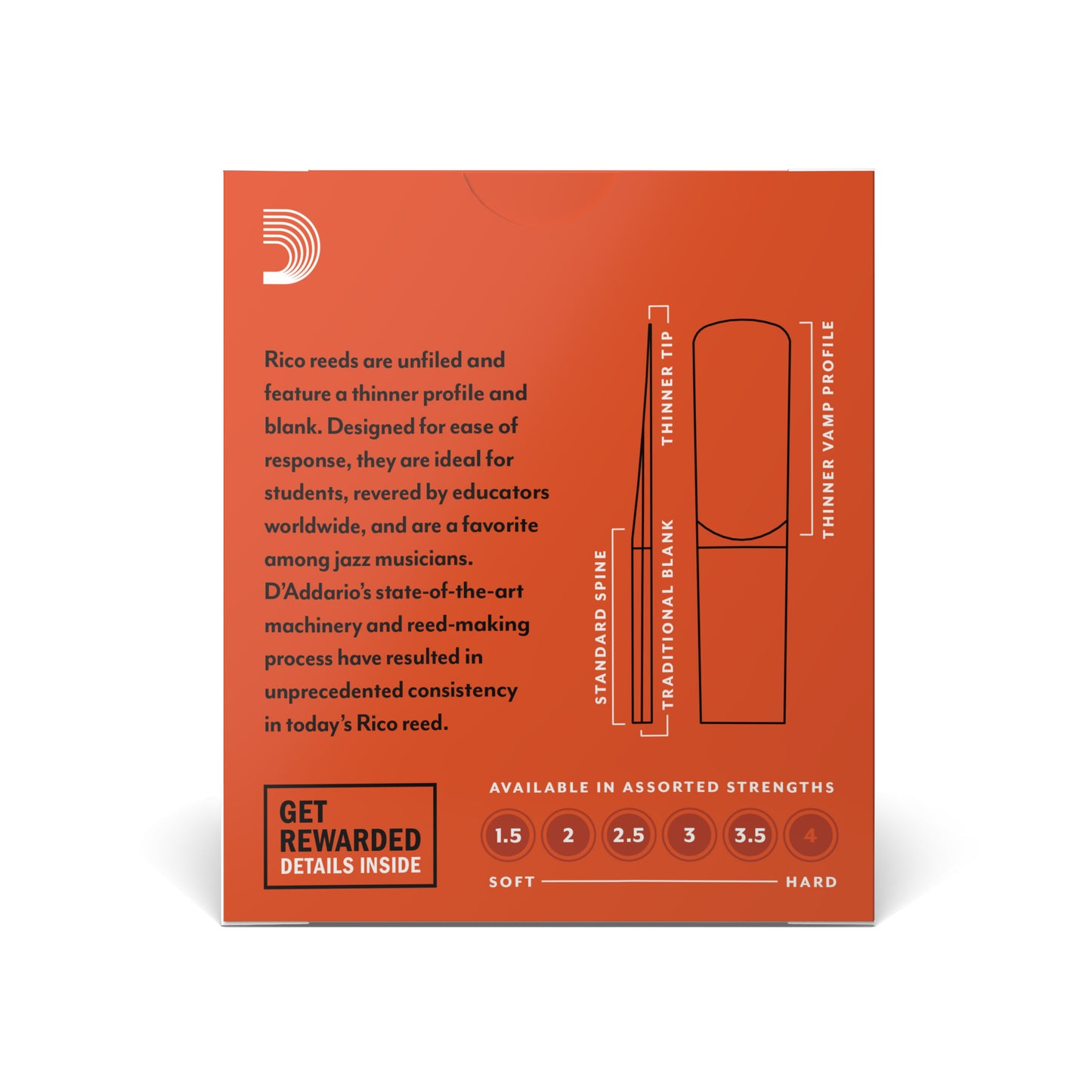 Rico by D'Addario Alto Clarinet Reeds Strength 2, 10 Pack