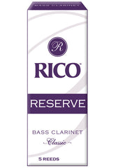 Rico Reserve Classic Bass Clarinet Reeds, Strength 3.5+, 5-pack