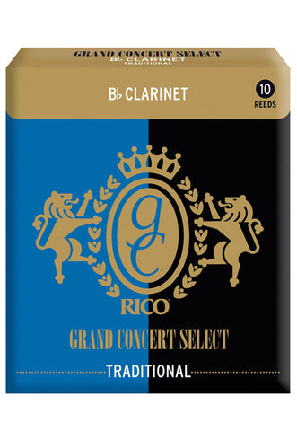 Rico Grand Concert Select Traditional Bb Clarinet Reeds, Strength 4.0, 10-pack