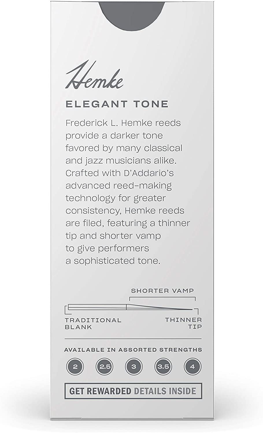 Hemke Tenor Saxophone Reeds, Strength 2.0, 5-pack