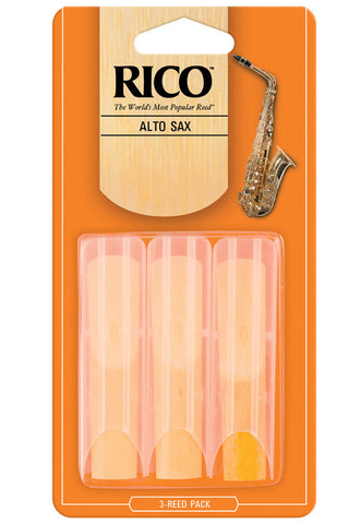 Rico Alto Saxophone Reeds, Strength 1.5, 3-pack