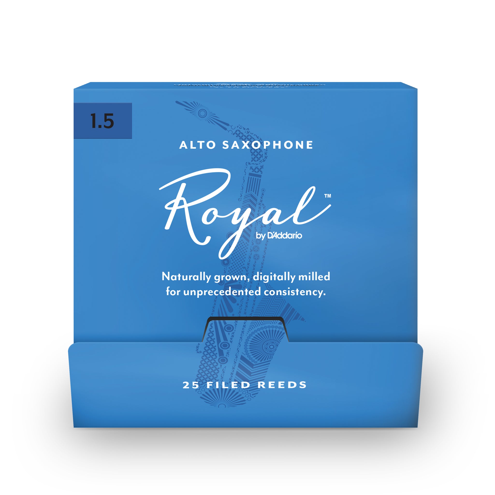 Royal by D'Addario Alto Saxophone Reeds Strength 1.5, 25-Count Single Reeds