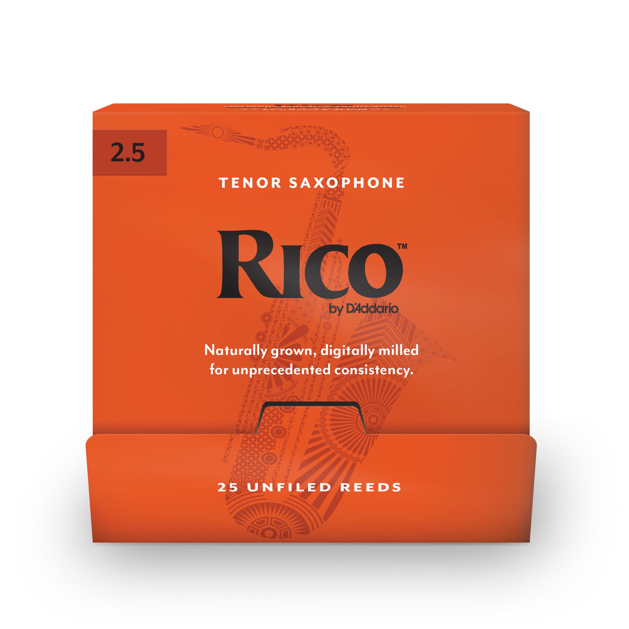 Rico by D'Addario Tenor Saxophone Reeds 2.5, 25-Count Single Reeds