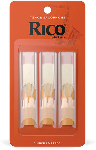 Rico Tenor Saxophone Reeds, Strength 2.5, 3-pack