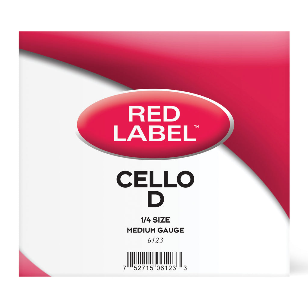 Red Label Cello D Single String 1/4