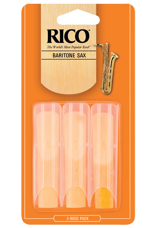 Rico Baritone Saxophone Reeds, Strength 2.5, 3-pack