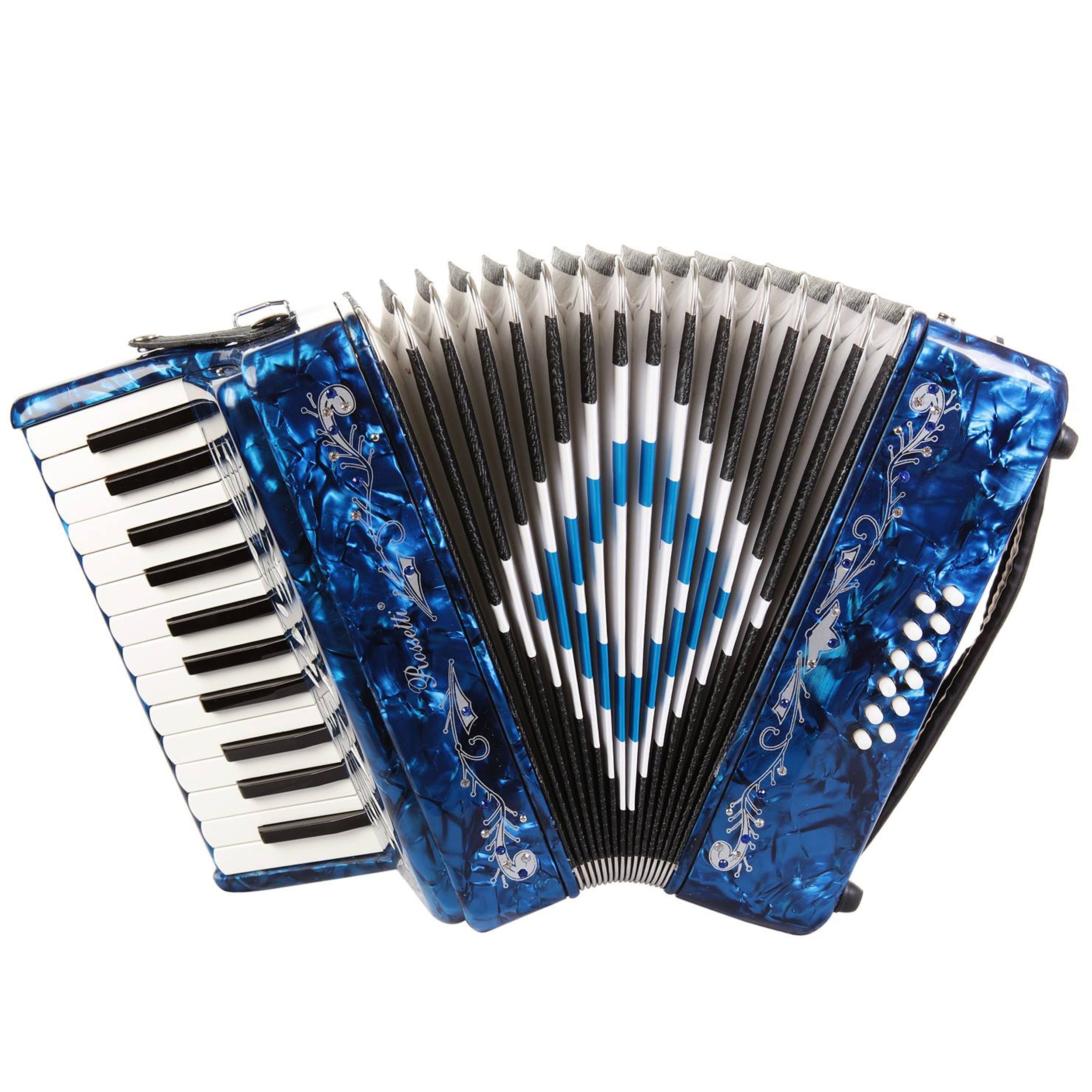 Rossetti Beginner Piano Accordion 12 Bass 25 Keys Blue