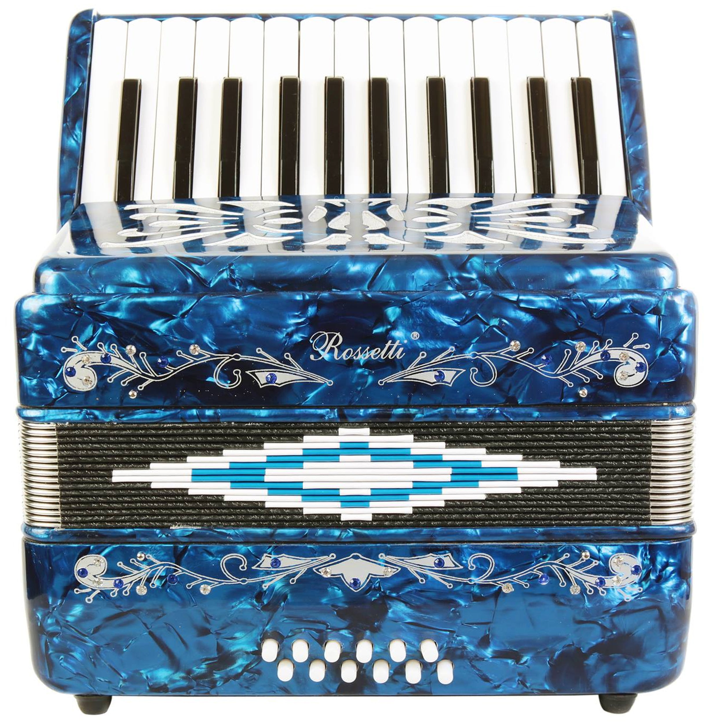 Rossetti Beginner Piano Accordion 12 Bass 25 Keys Blue