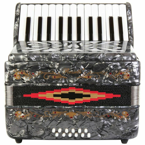 Rossetti Beginner Piano Accordion 12 Bass 25 Keys Grey