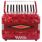 Rossetti Beginner Piano Accordion 12 Bass 25 Keys Red