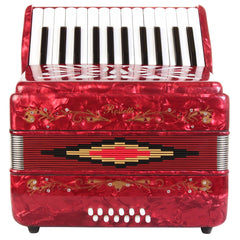 Rossetti Beginner Piano Accordion 12 Bass 25 Keys Red