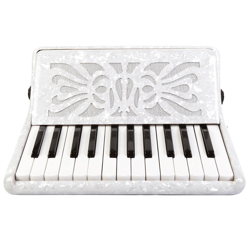Rossetti Beginner Piano Accordion 12 Bass 25 Keys White