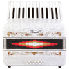 Rossetti Beginner Piano Accordion 12 Bass 25 Keys White