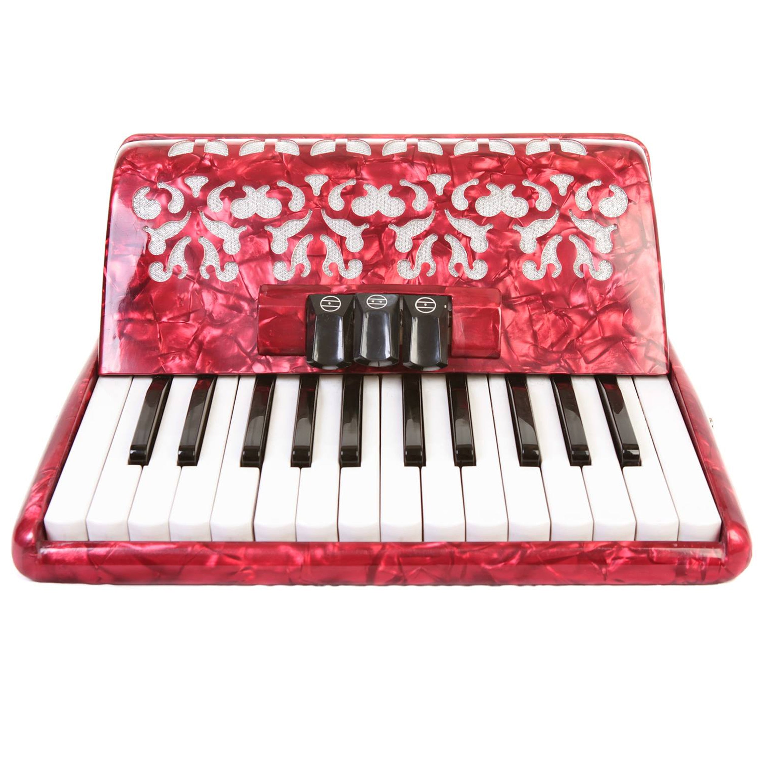 Rossetti Piano Accordion 48 Bass 26 Keys 3 Switches Red