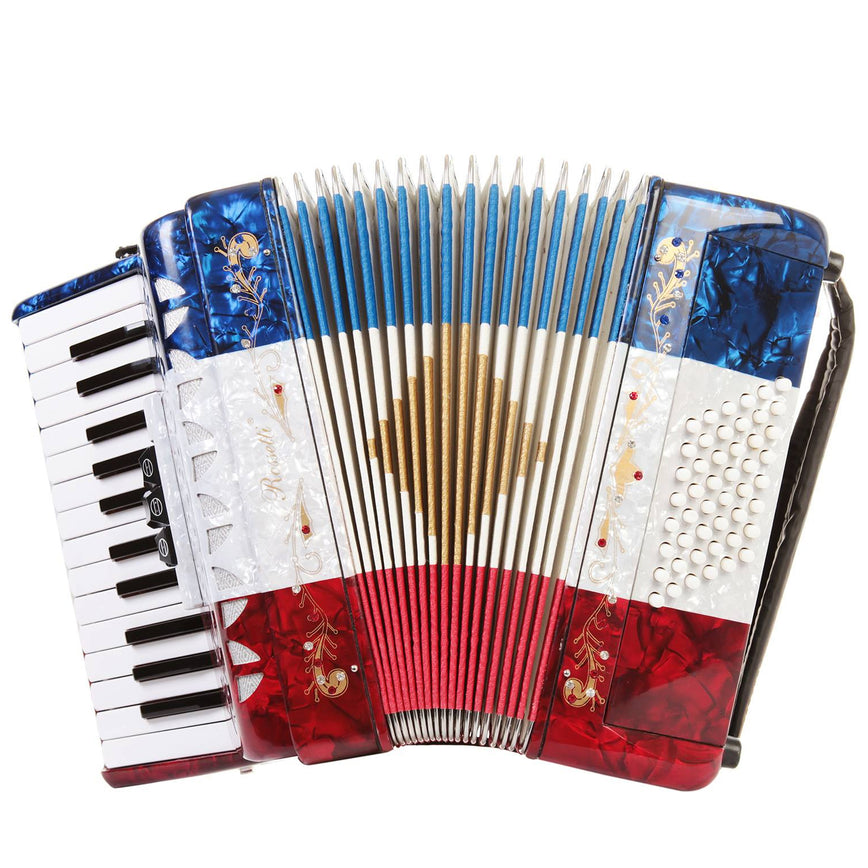 Rossetti Piano Accordion 48 Bass 26 Keys 3 Switches US Flag