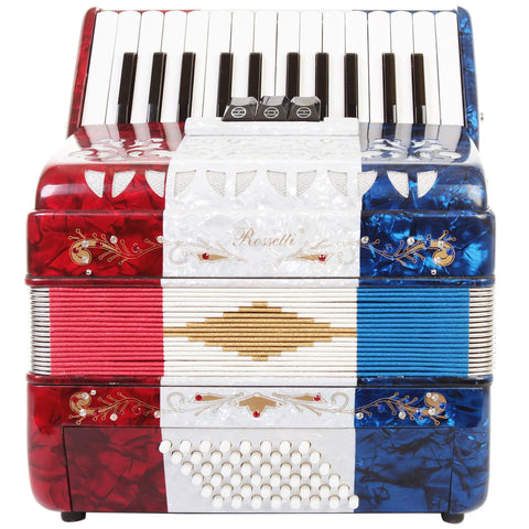 Rossetti Piano Accordion 48 Bass 26 Keys 3 Switches US Flag