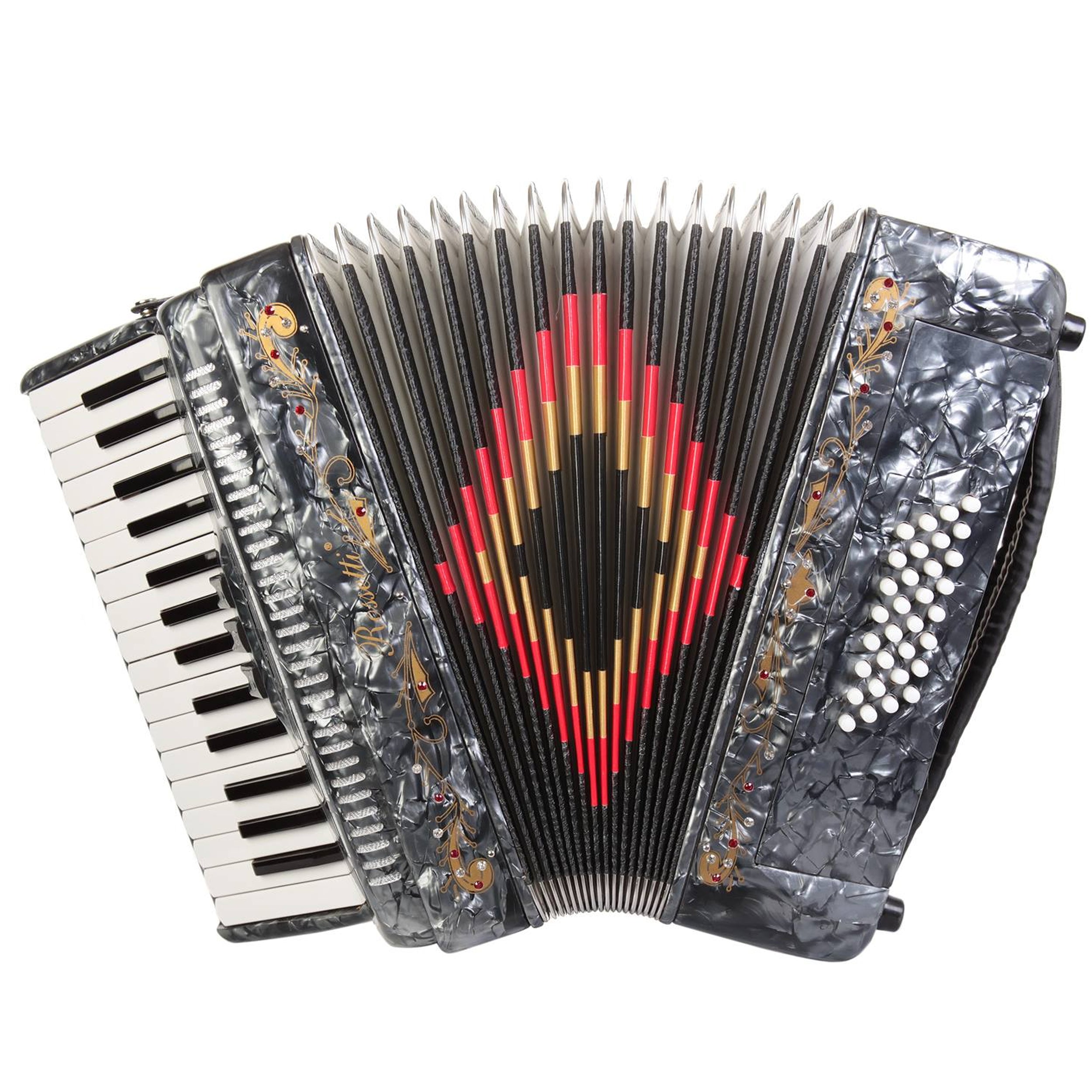 Rossetti Piano Accordion 32 Bass 30 Piano Keys 3 Switches Grey