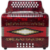 Baronelli 31 Button, 12 Bass Accordion, FBE, With Straps And Case, Red