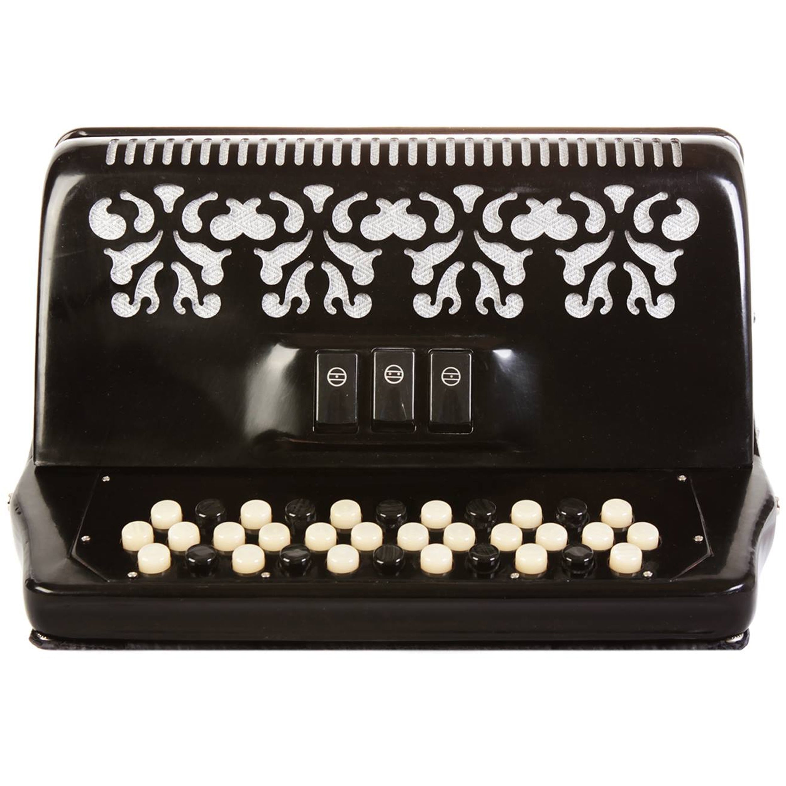 Rossetti 34 Button Accordion 12 Bass 3 Switches FBE Black