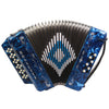 Rossetti 34 Button Accordion 12 Bass 3 Switches GCF Blue