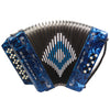 Rossetti 34 Button Accordion 12 Bass 3 Switches FBE Blue