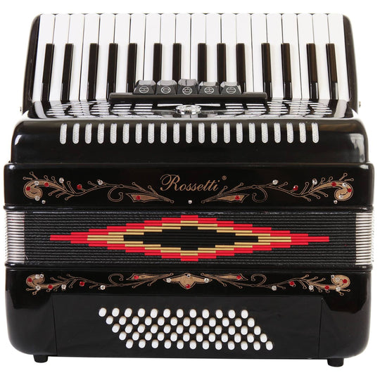 Rossetti Piano Accordion 60 Bass 34 Keys 5 Switches Black