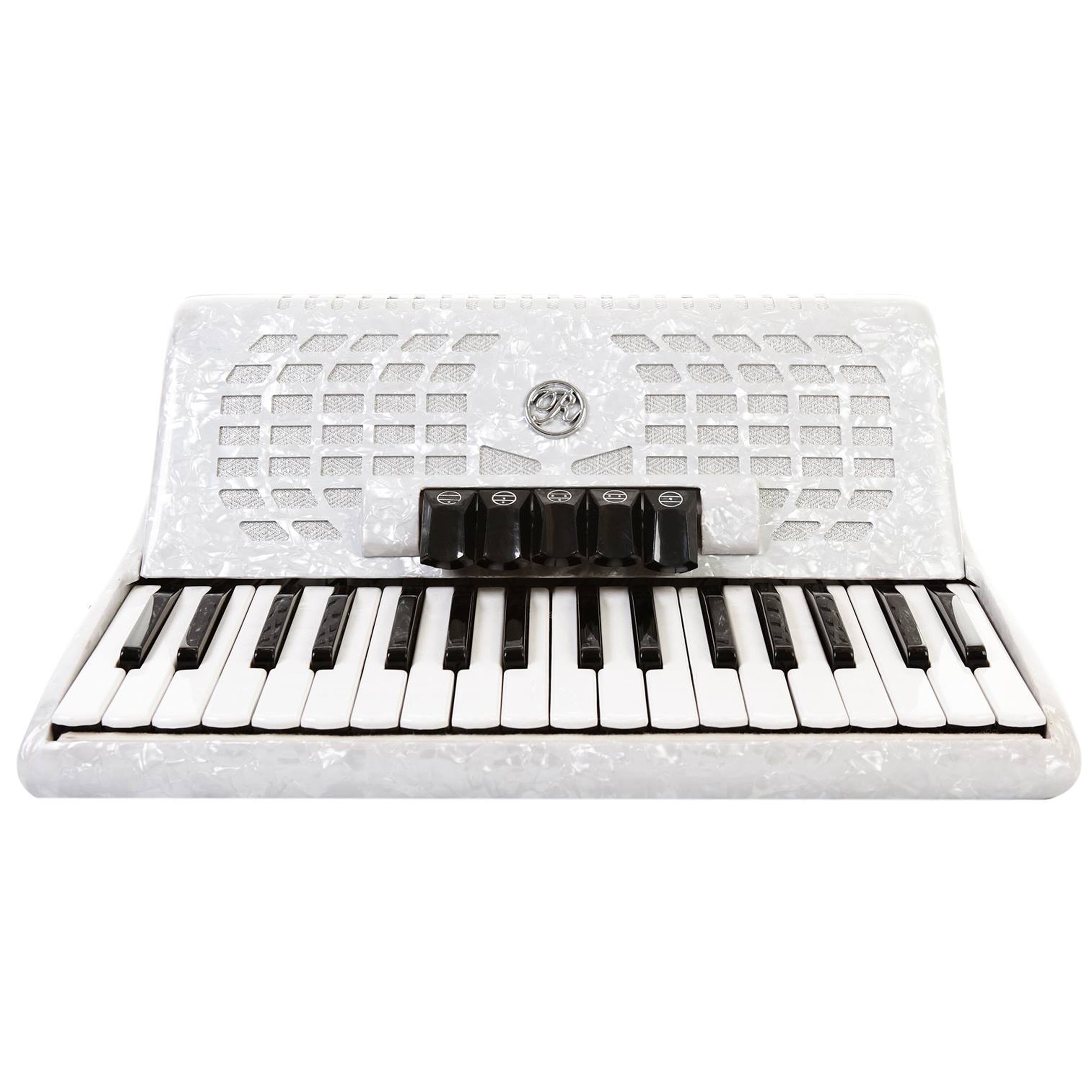 Rossetti Piano Accordion 60 Bass 34 Keys 5 Switches White