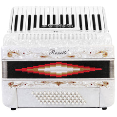 Rossetti Piano Accordion 60 Bass 34 Keys 5 Switches White
